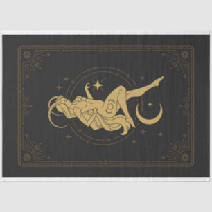 Capricorn Black And Gold Mystical Sun and Moon Tissue Paper