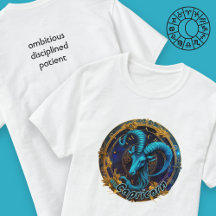 Capricorn Blue and Gold Watercolor Zodiac