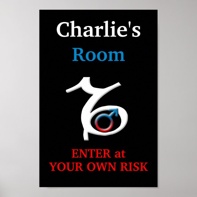 Capricorn Boy's Room Personalized Poster (Front)