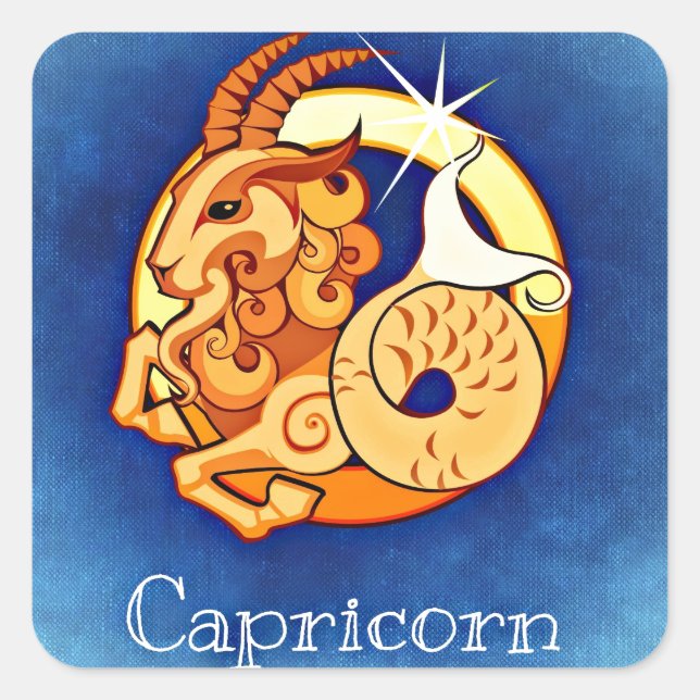 Capricorn, Capricorno Square Sticker (Front)