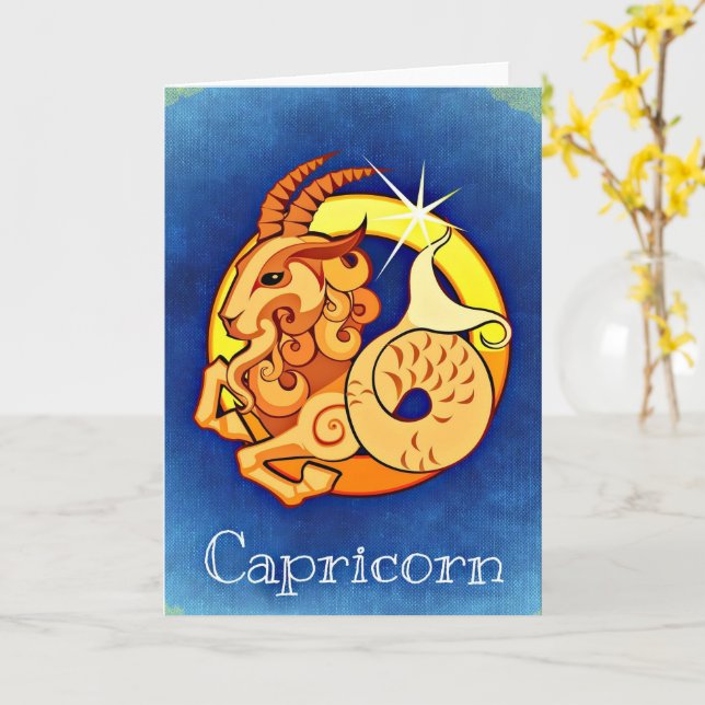 Capricorn Card (Yellow Flower)