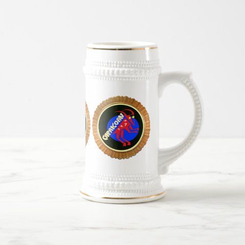 Capricorn Cartoon Zodiac Astrology design Beer Stein