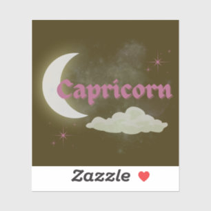 Capricorn Celestial Aesthetic Moon Cloud Stars Art Sticker
