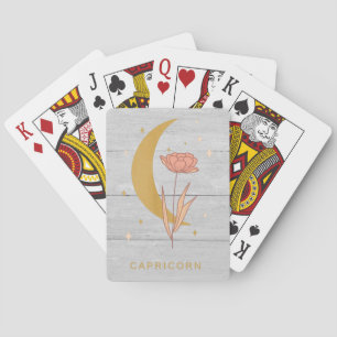 Capricorn Celestial Botanical Horoscope Astrology Poker Cards