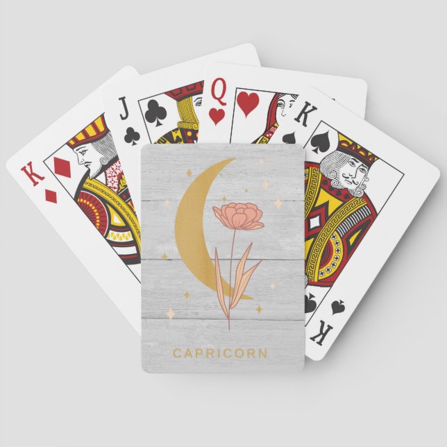 Capricorn Celestial Botanical Horoscope Astrology  Poker Cards (Back)