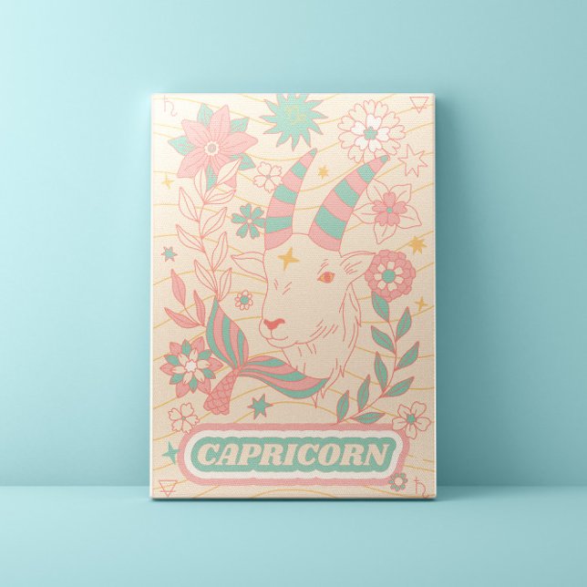 Capricorn Celestial Zodiac Pastel Dreams Wall Arts Canvas Print (Creator Uploaded)