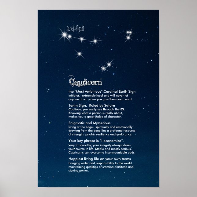 Capricorn Characteristics Poster (Front)