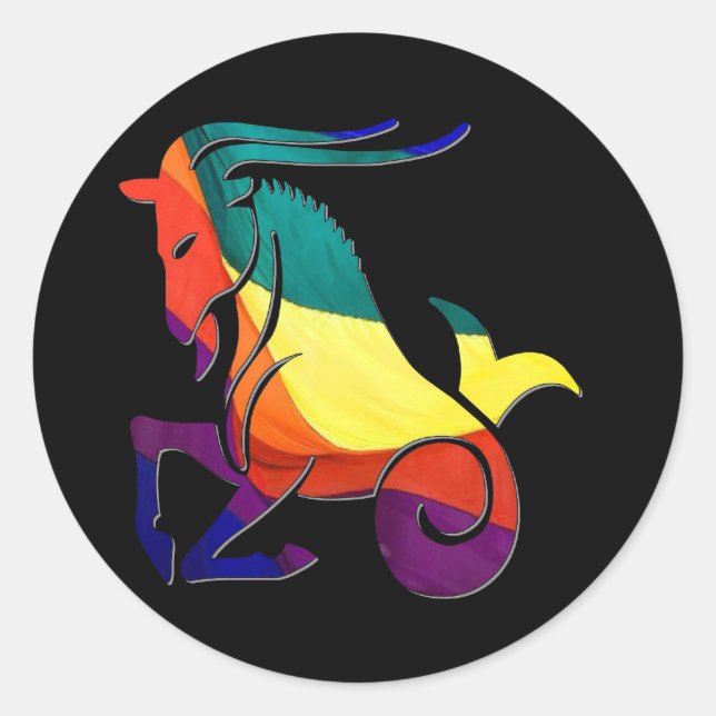 Capricorn Classic Round Sticker (Front)