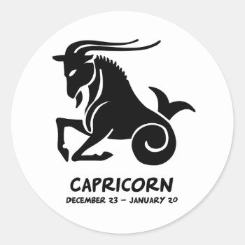 Capricorn Classic Round Sticker by zodiacgifts at Zazzle