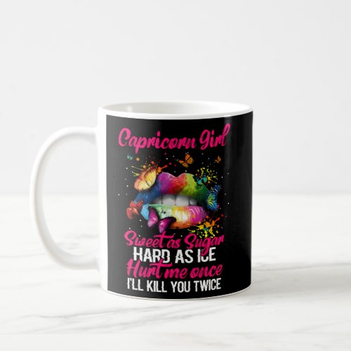 Capricorn Colorful Butterflies Lip Zodiac Sign Coffee Mug