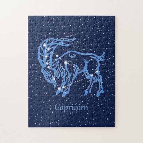 Capricorn Constellation and Zodiac Sign with Stars Jigsaw Puzzle