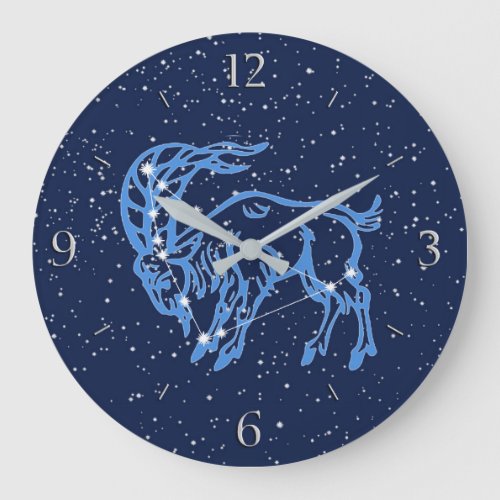 Capricorn Constellation and Zodiac Sign with Stars Large Clock
