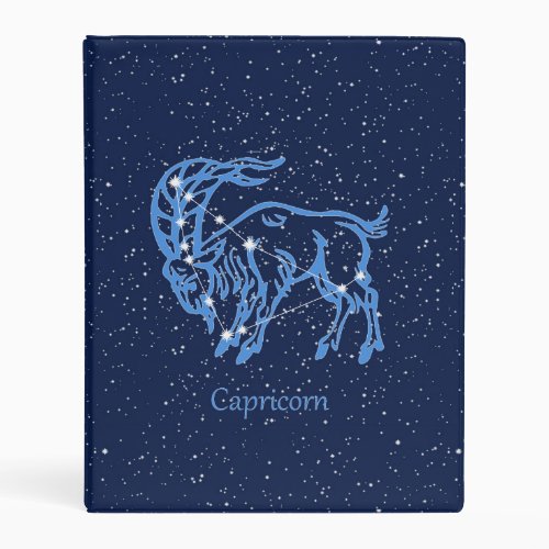 Capricorn Constellation and Zodiac Sign with Stars Mini Binder