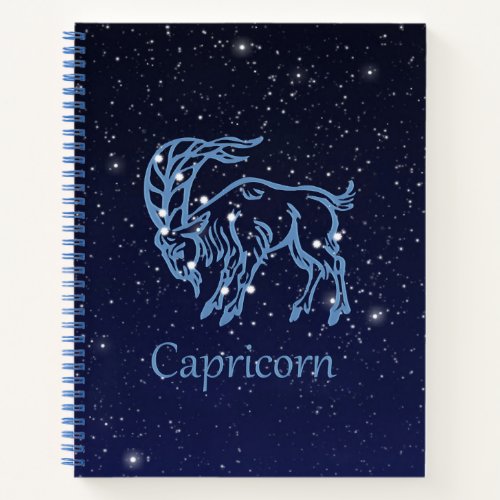 Capricorn Constellation and Zodiac Sign with Stars Notebook