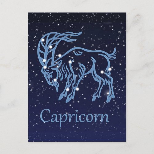 Capricorn Constellation and Zodiac Sign with Stars Postcard