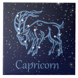 Capricorn Constellation and Zodiac Sign with Stars Tile