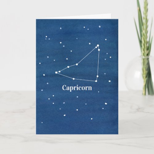 Capricorn Constellation Happy Birthday Card