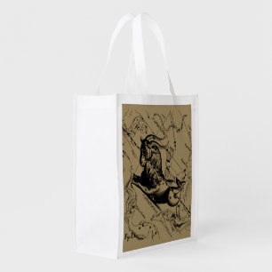 Capricorn Constellation Map Hevelius 1690 Decor Grocery Bag
