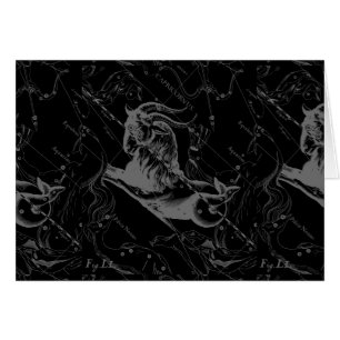 Capricorn Constellation Map Hevelius Engraving Cards