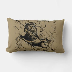 Capricorn Constellation Map Hevelius Engraving Lumbar Pillow