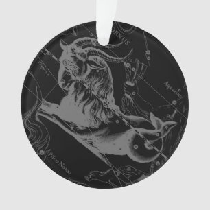 Capricorn Constellation Map Vintage Hevelius 1690 Ornament