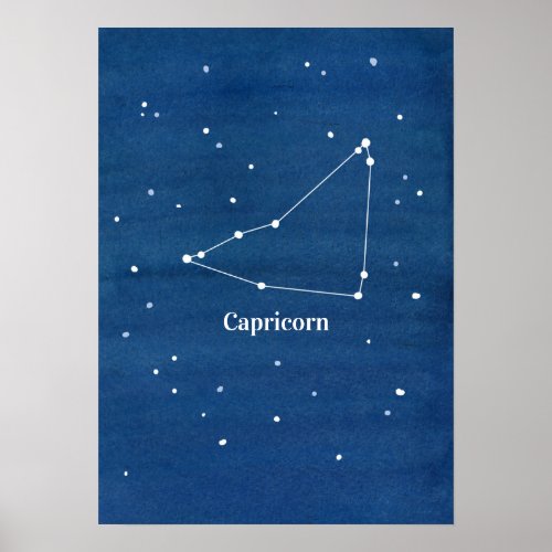Capricorn Constellation Stars Sky At Midnight Poster