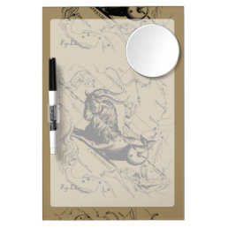 Capricorn Constellation Vintage Engraving Hevelius Dry Erase Board With Mirror