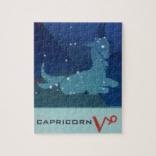 Capricorn Constellation, Vintage Zodiac, Astrology Jigsaw Puzzle