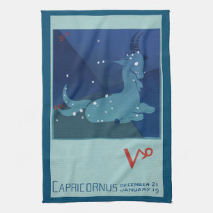 Capricorn Constellation, Vintage Zodiac, Astrology Kitchen Towel