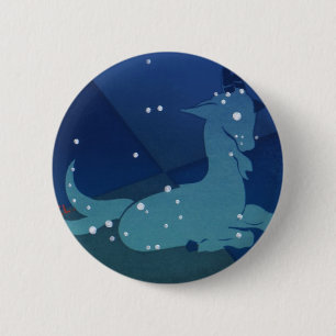 Capricorn Constellation, Vintage Zodiac, Astrology Pinback Button
