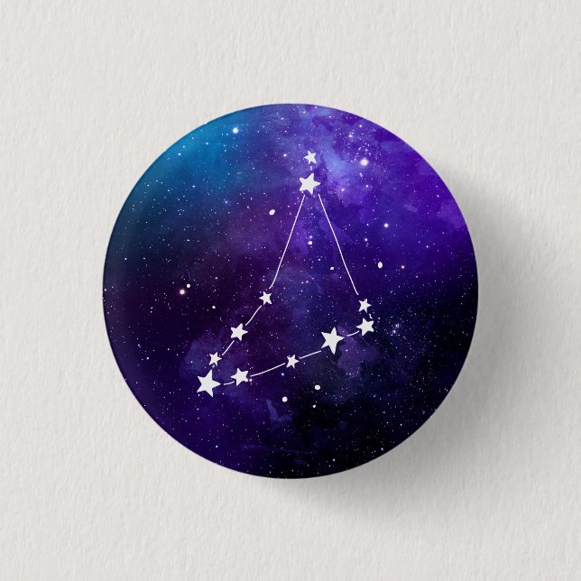 Capricorn Constellation Zodiac Button (Front)