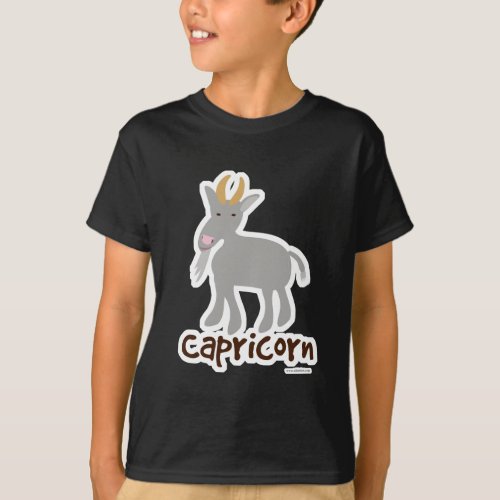 Capricorn Cute Goat Symbol Cartoon T_Shirt