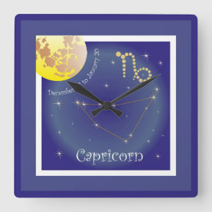 Capricorn December 22 to January 20 Uhr Square Wall Clock