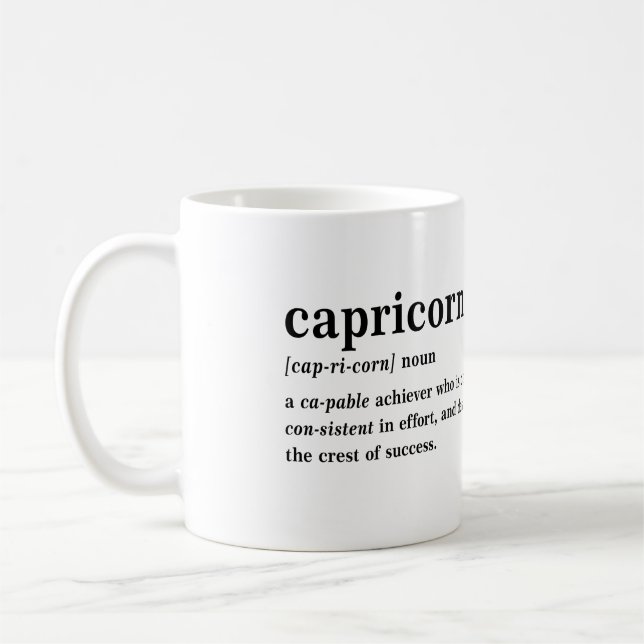 Capricorn Definition Aesthetic Astrology Gift Coffee Mug (Left)