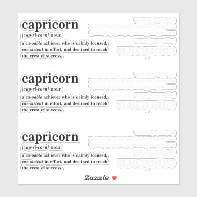 Capricorn Definition Aesthetic Astrology Gift Sticker (Sheet)