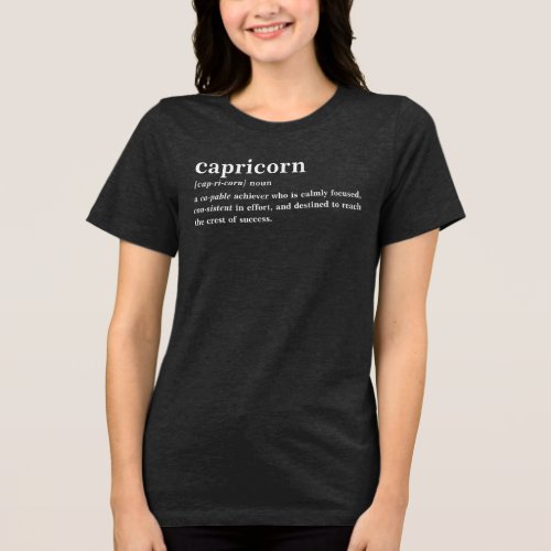 Capricorn Definition Aesthetic Astrology Gift Tri-Blend Shirt