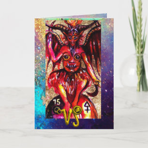CAPRICORN, DEVIL,TAROT ASTROLOGY ZODIAC BIRTHDAY CARD