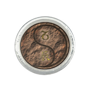 Capricorn & Earth Dragon Keychain Ring