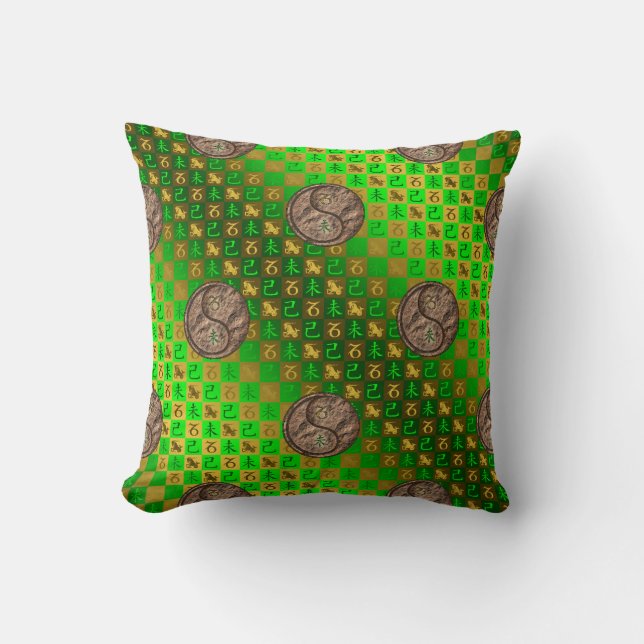 Capricorn & Earth Goat Throw Pillow (Front)