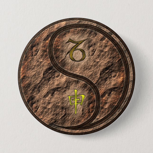 Capricorn & Earth Monkey Button (Front)