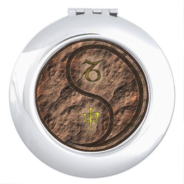 Capricorn & Earth Monkey Compact Mirror (Front)