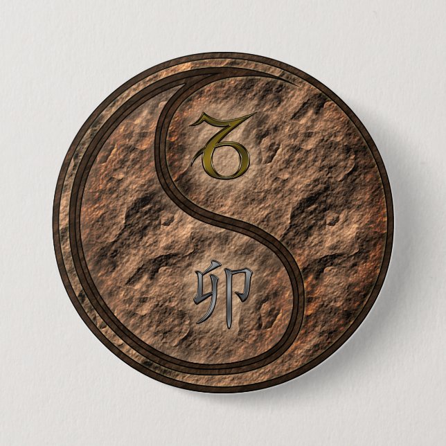Capricorn & Earth Rabbit Button (Front)