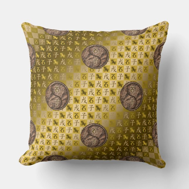 Capricorn & Earth Rat Throw Pillow (Front)