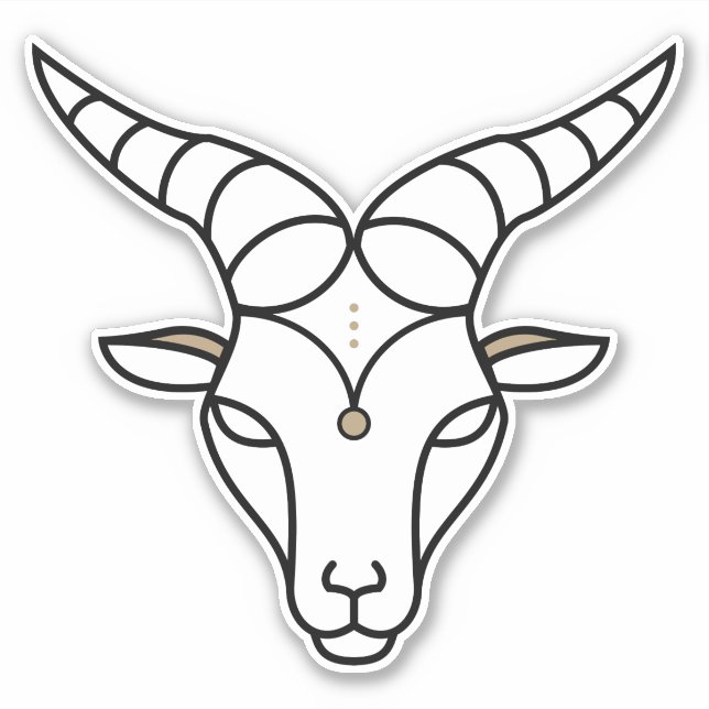 Capricorn Earth Sign black astrological symbol Sticker (Front)