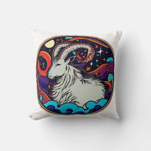 Capricornearth signdedication throw pillow