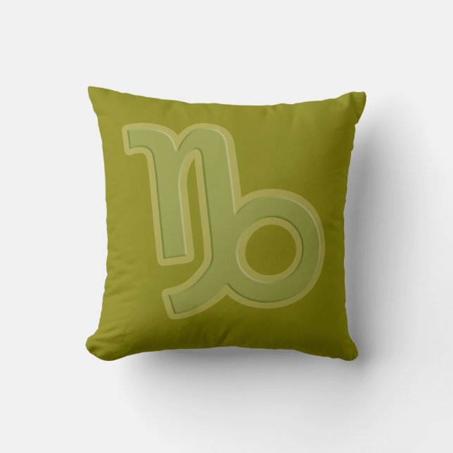 "Capricorn" earth sign zodiac green throw pillow (Front)
