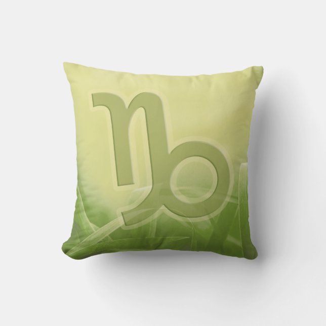 "Capricorn" earth sign zodiac throw pillow (Front)