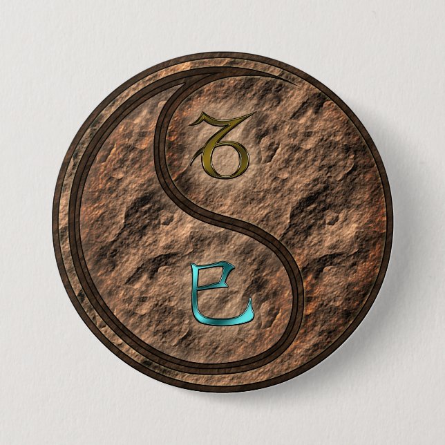 Capricorn & Earth Snake Button (Front)