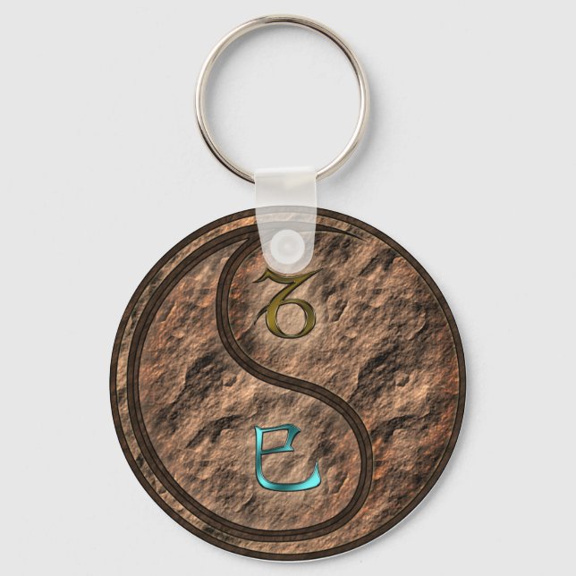 Capricorn & Earth Snake Keychain (Front)