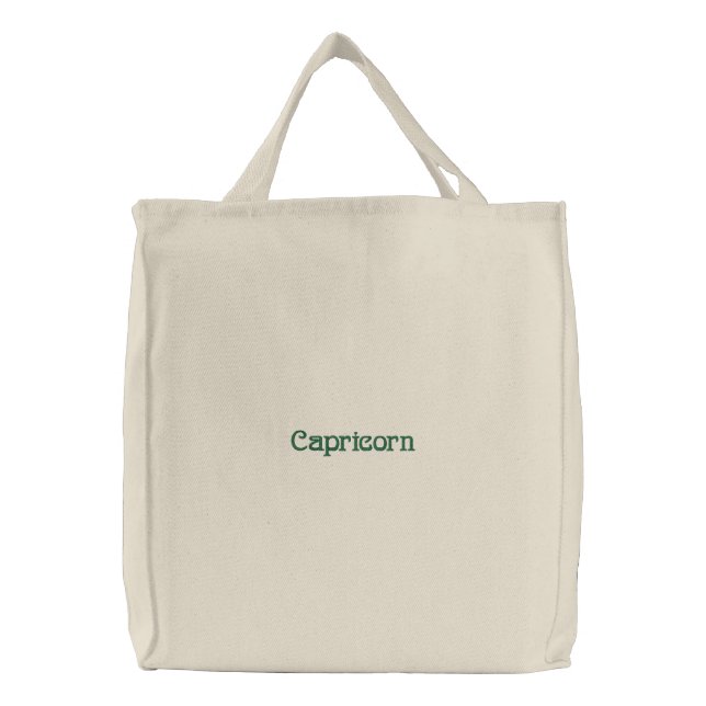 CAPRICORN EMBROIDERED TOTE BAG (Front)